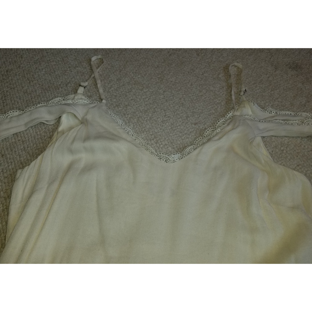 Womens Dress-JOYFOLIE-MIA JOY-cream rayon maxi Boho whimsical Cottagecore-M - Picture 4 of 5